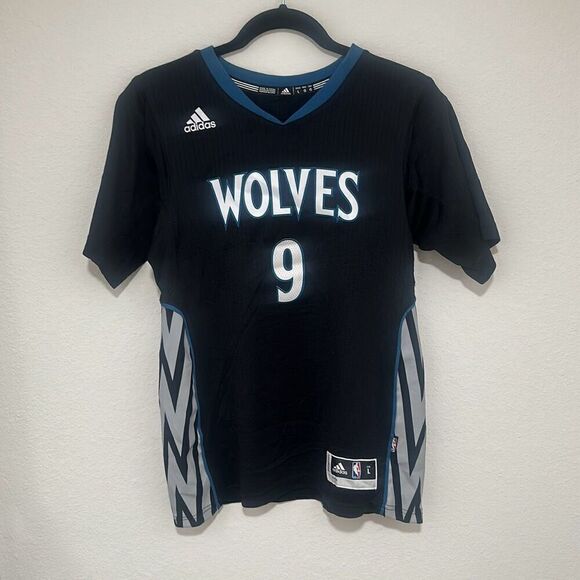 Adidas Mens Black‎ Ricky Rubio Minnesota Timberwolves Short Sleeve Jersey Small - Picture 1 of 7